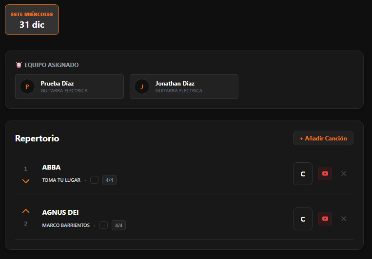 Diseño de Liturgia y Setlist